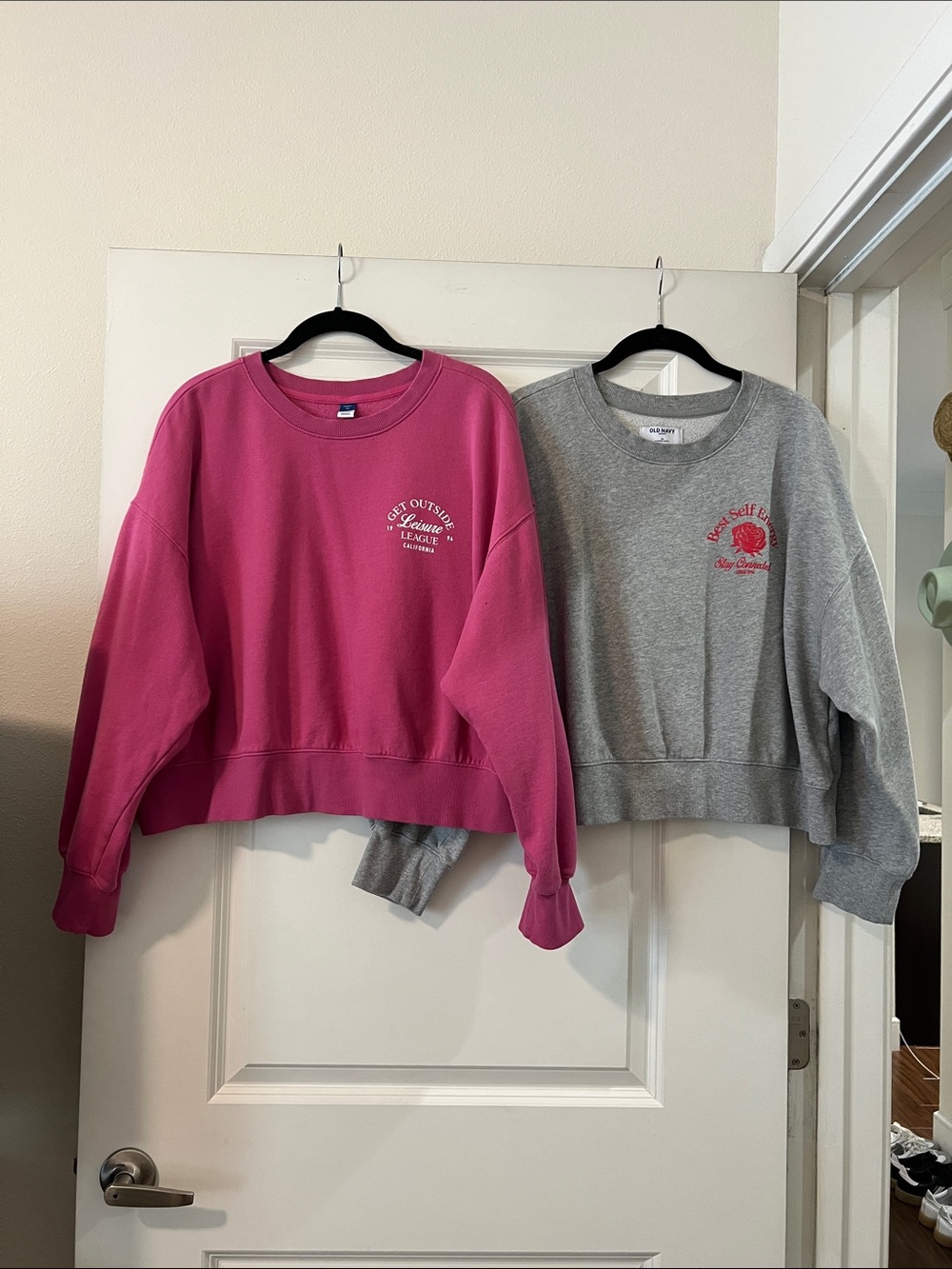 Lot of 2 Old Navy Cropped Crewneck Sweatshirts